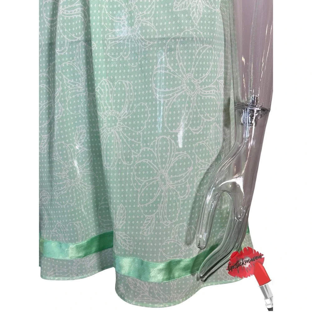 Y2K‎ Vintage Victoria's Secret Teddy Slip Dress Women Large Green Sheer Lingerie